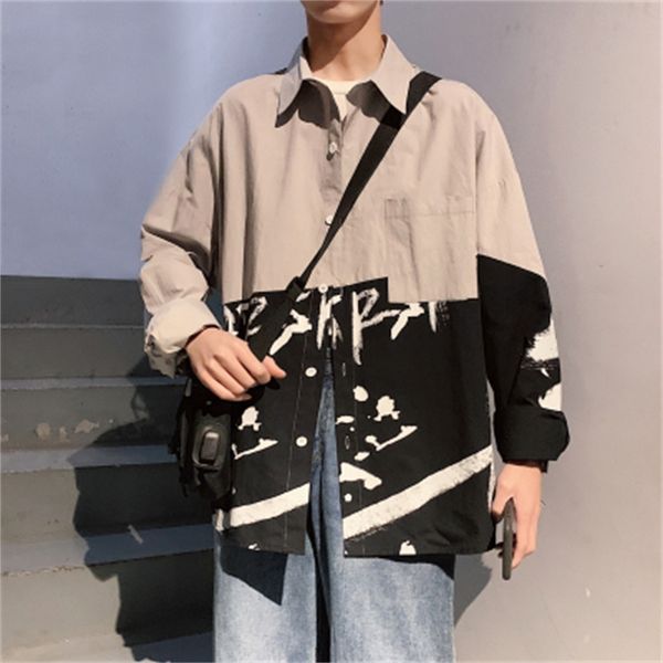 

2021 brand spring autumn long sleeves new flannel collar black korea style shirt for men's clothes m904, White;black
