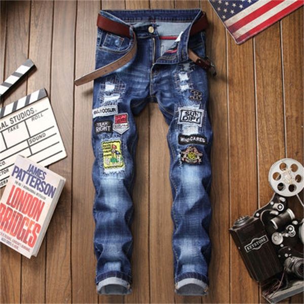 

2021 new summer thin black man pants korean self-cultivation harlan beam men's male skinny elastic trousers sweatpants 8dex, Blue