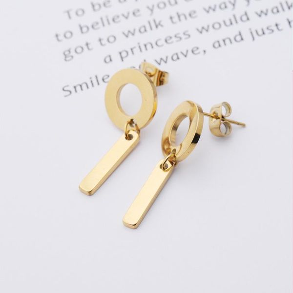 

10pair new mirror polished stainless steel retro earrings simple fashion ring long splicing earrings for women jewelry gifts, Golden;silver