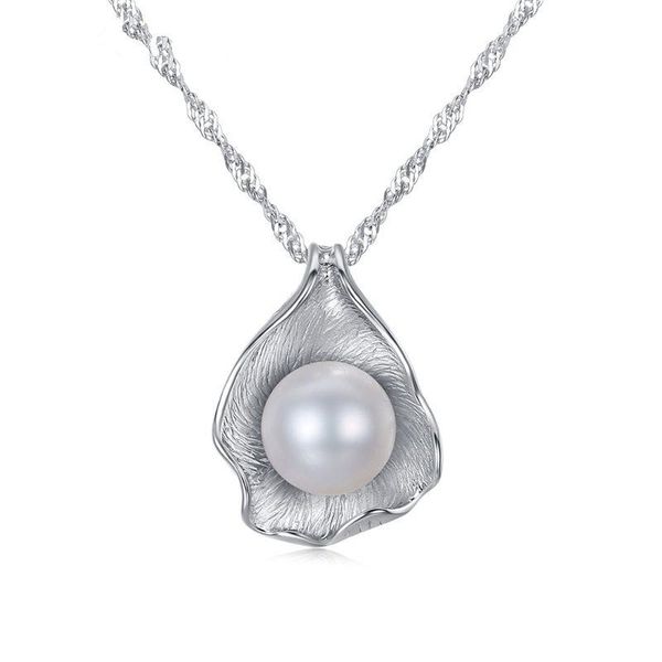 

white natural freshwater pearl necklace for women 8-9mm necklace beads jewelry 45cm length 925 silver fashion jewelry