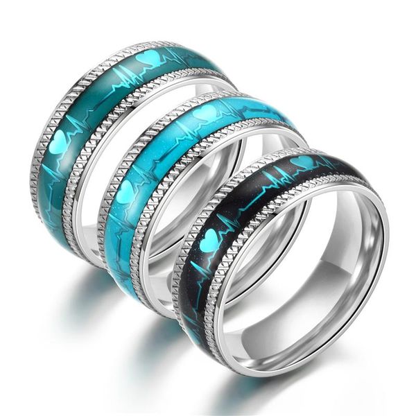 

starry ecg ring new style stylish guy's titanium steel ring stainless steel ornament fashion, Golden;silver