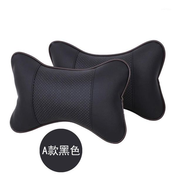 

car home dual purpose car pvc leather headrest interior bone neck support pillow mounted seat breathable massage back cu1