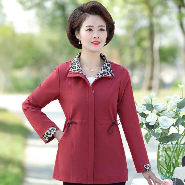 

women casual jackets red orange pink apricot adjustable waist coat woman leopard print turn down collar outerwear zipper oufits1, Black;brown