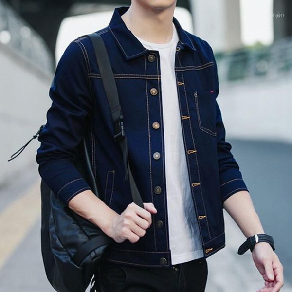 

men's jackets 2021 denim jacket men college outwear jeans and coats korean style m-3xl1, Black;brown