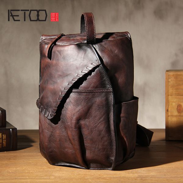 

hbp etoo men's leather chest bag, planted cowhide retro do old hand-held stiletto bag
