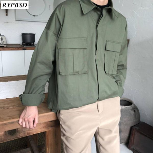 

new 2019 streetwear korean fashion camisa social shirt long sleeve slim oversize shirt turn down designer male 3 colors1, White;black