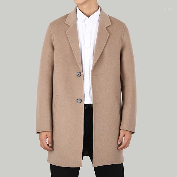 

double coat male long thickening trench coat collar cloth of new fund of 2020 autumn winters is direct manufacturers1, Black