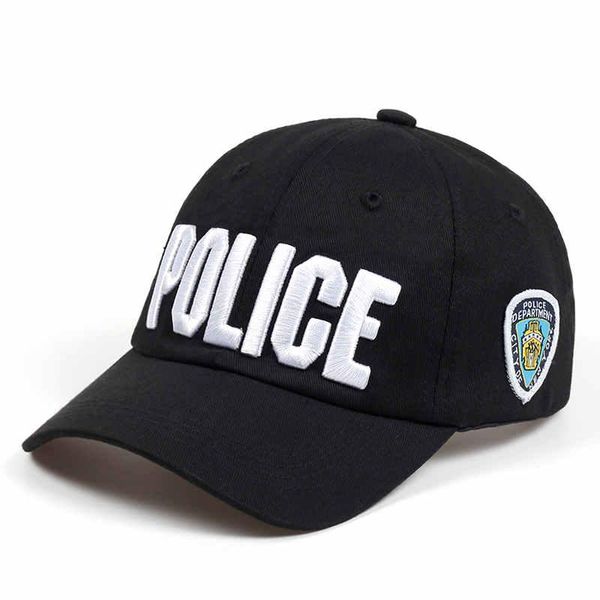 

brand letter high fashion casual caps quality 2019new novelty hats men summer snapback police for cotton cap women baseball bone bbyoob, Black