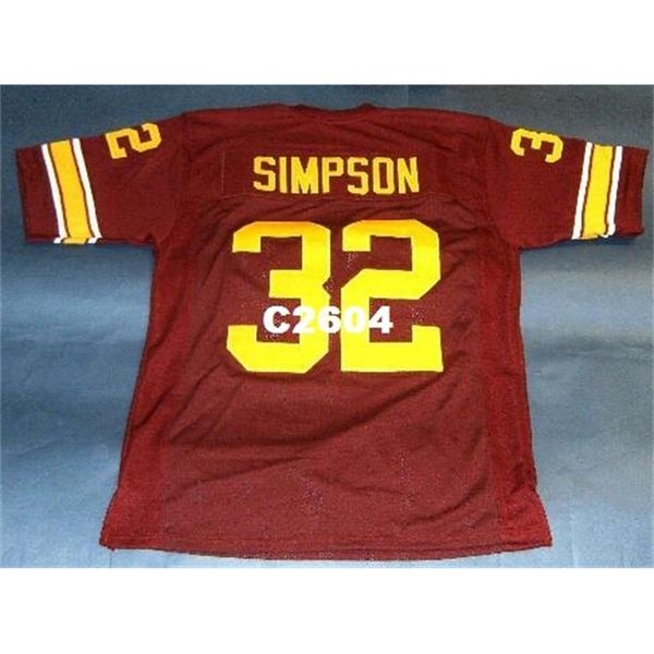 

custom 2604 #32 oj simpson usc trojans heisman nc red college jersey size s-4xl or custom any name or number jersey, Black