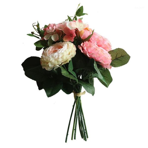 

lu lotus bouquet artificial flowers holding hydrangea home decoration wedding champagne purple fake flowers bundle1