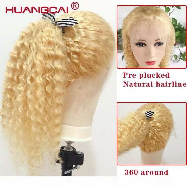 

deep wave 613 blonde lace front human hair wig 150% peruvian 13*4 lace front wigs pre plucked with baby hair blonde remy hair, Black
