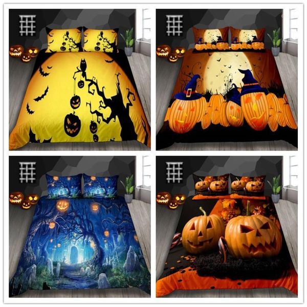 

halloween series bedding set 2/3pcs with sheet pillow gift for kids bedding suit twin full  size of bed cover1