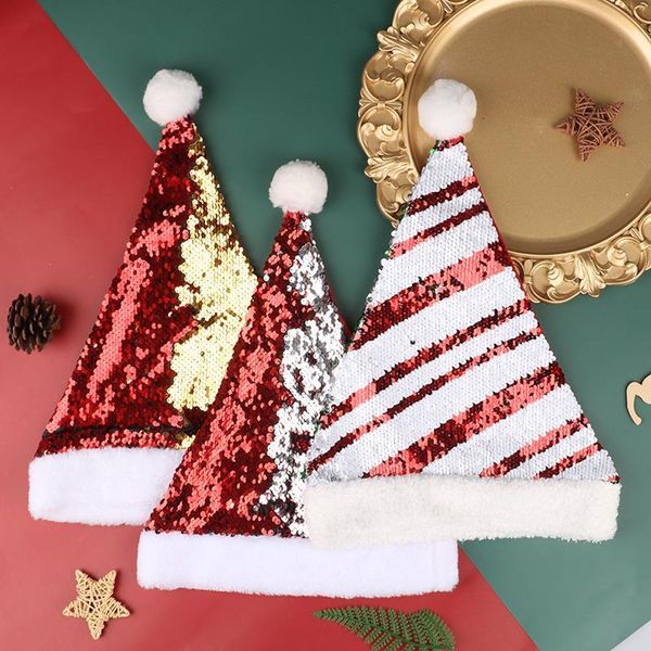 

factoryj41vcaps santa christmas claus sequins multi decor styles of children's hats new year's gifts home party su