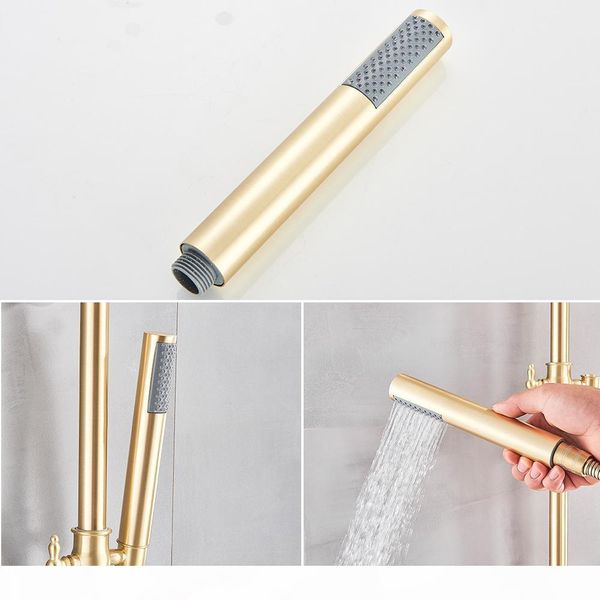 

brushed gold shower set bathroom shower faucet mixer bathtub swive spout bath shower mixer tap 8 brass rainfall column bbylas wrhome