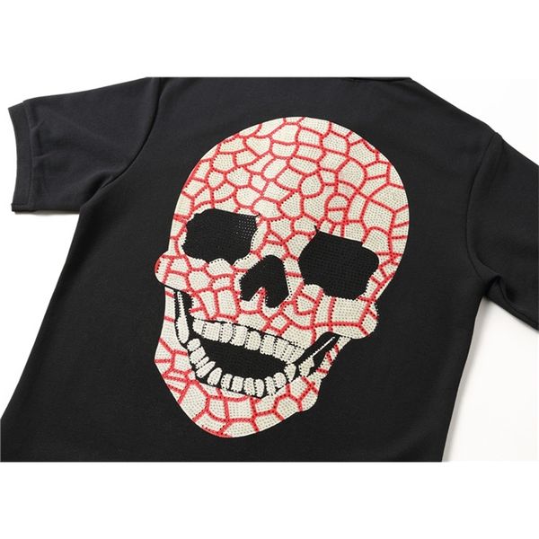 

print cotton designer women's print pp sequin polo hip hop short-sleeved head leisure ghost fashion shorts, Gray