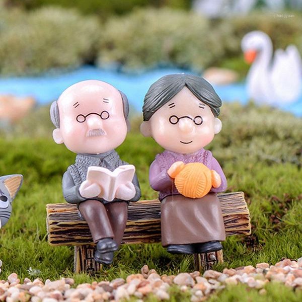 

grandparent figurines fairy garden miniatures micro landscape 1 set diy handicraft home ornaments pvc wedding party decor1