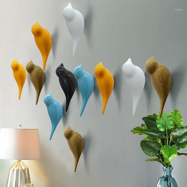 

hooks & rails creative bird shape wall home decoration storage resin wood grain rack bedroom door after coat hat hanger hook1