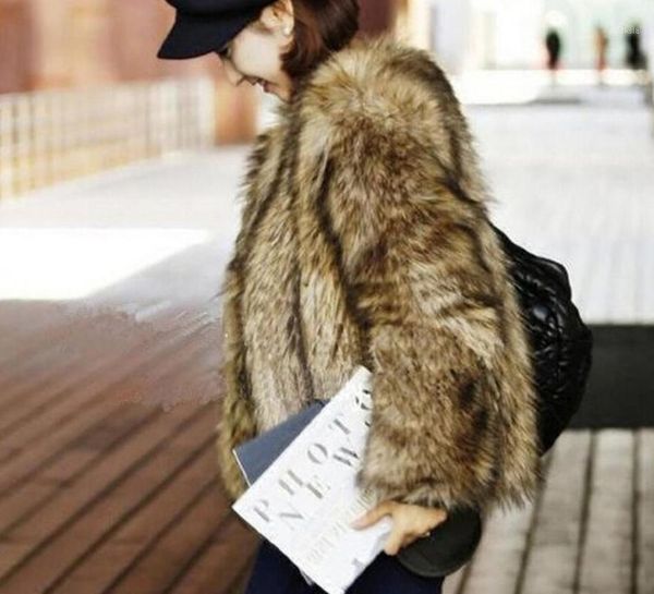 

european and american new style fur retro mixed color fur coat coat imitation female short1, Black