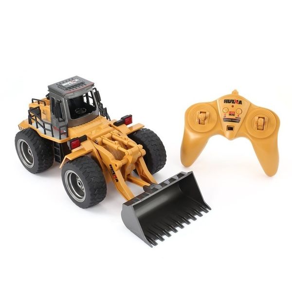 

huina - children's remote control metal excavator, six channel engineering toy car, tractrok rtr, 1520