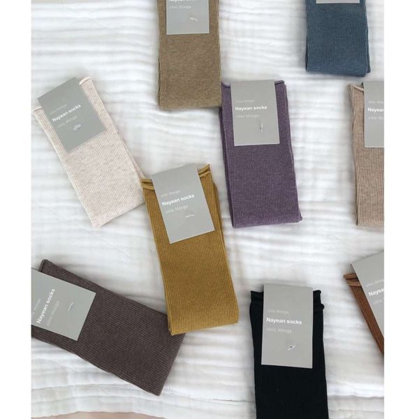 

nayean pile autumn winter women's curled middle tube and morandi stockings, Black;white