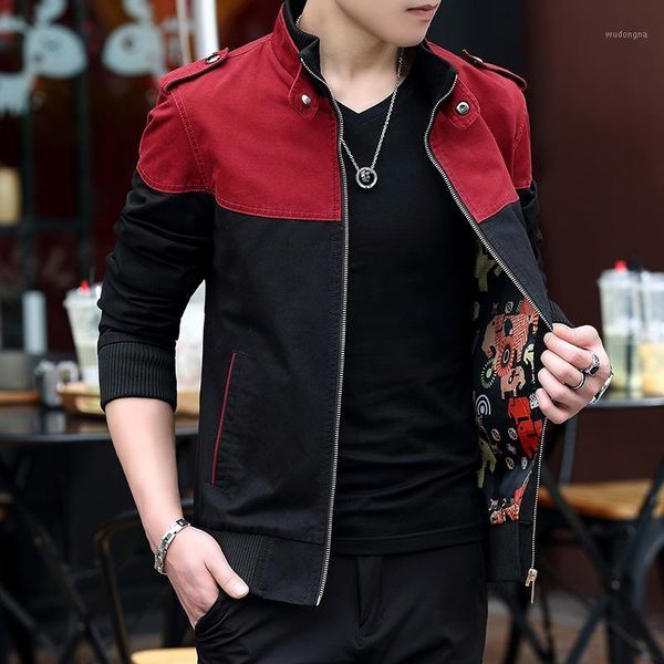

new men's jacket fashion color coat cotton washed jacket man new men's stitching to keep warm factory direct sales1, Black;brown