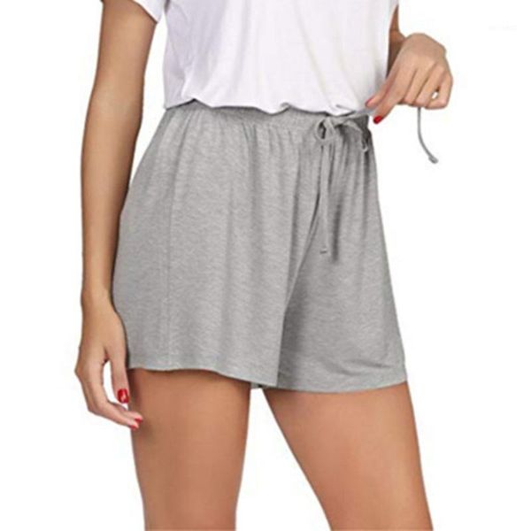 

gym clothing fitness running shorts women summer sports female solid color high waist loose drawstring bodybuilder1, White;black