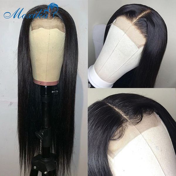 

lace front human hair wigs straight lace front wig 180 density wig remy 13x4 swiss straight human hair, Black;brown