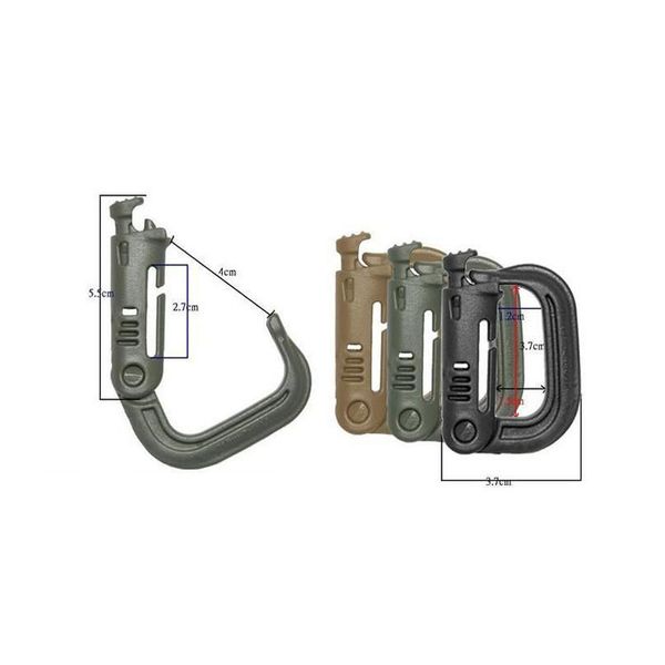 

plastic carabiner army d-ring hook molle webbing backpack buckle clip snap safe lock camping hiking mountain climb outdo qylyez