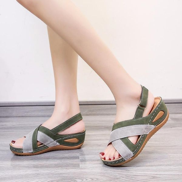 

женская крупных non-slip наклонная каблук flat sandals, Black