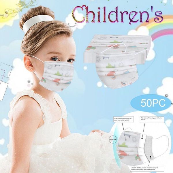 

50pc face child mouth mask with design disposable masks mascarillas infantiles desechables mascherine mascarilla nia