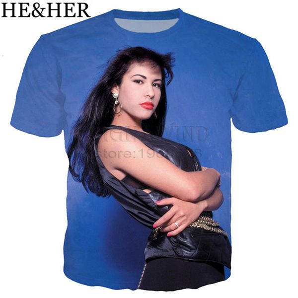 

new pop singer selena quintanilla 3d print shirts funny harajuku humor men clothing