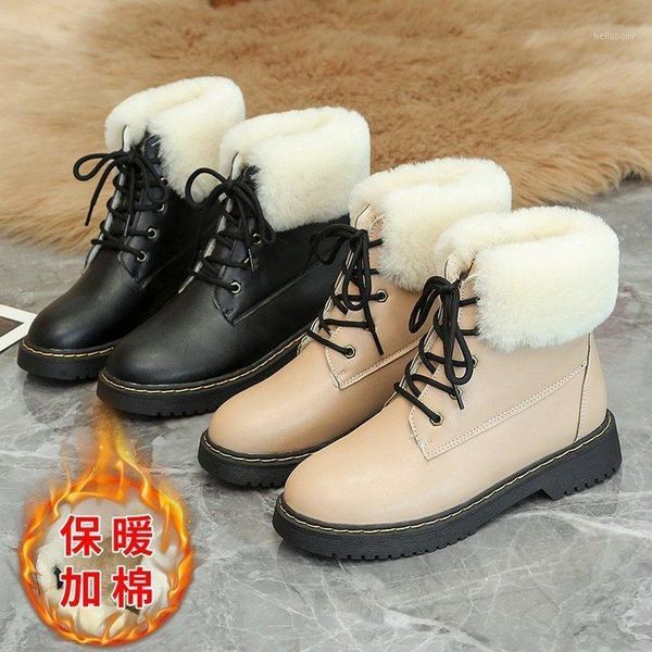 

women's leather boots australia flat heel lace up shoes round toe winter footwear luxury designer boots-women snow low ankle1, Black
