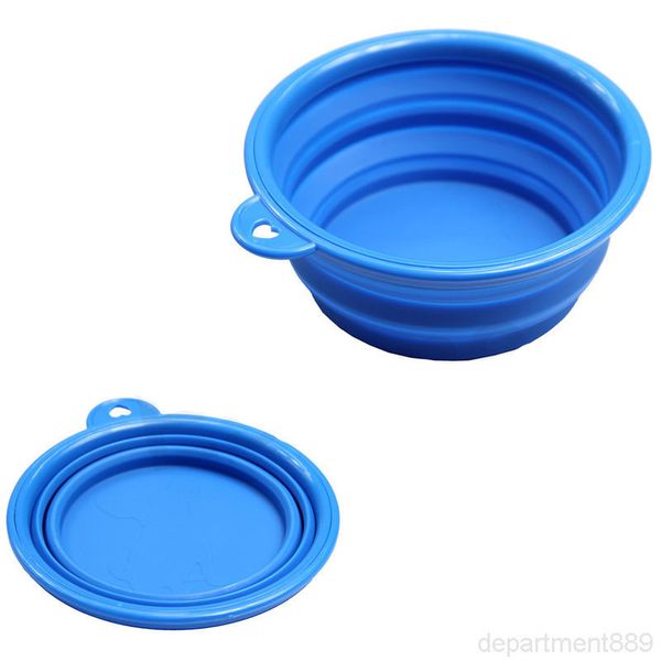 

a-collapsible foldable silicone dog bowl candy color outdoor travel portable puppy doogie food container feeder dish owf3021