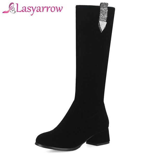 

lasyarrow марка обуви женщина коренастый площади med каблука solid black zipper botas mujer классический zipper botas feminina sapatos обувь