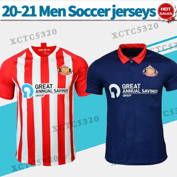 

2021 sunderland a.f.c. soccer jersey home red 20/21 men soccer shirt away short sleeve customized football uniforms, Black;yellow