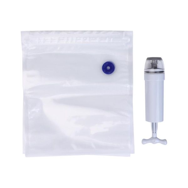 

vacuum food sealing machine 5pcs packaging bag+ sealer storage saver hand pump kitchen