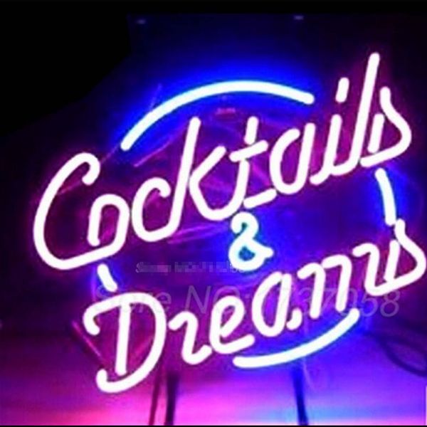 

коктейли и мечты неоновой неоновый свет вход glass tube handcraft beer bar pub лампы неоновые лампы игровая комната вход 17x14 дюймов