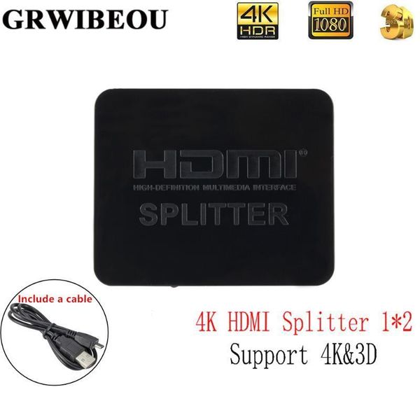 

grwibeou splitter 1 in 2 out 1080p 4k 1x2 stripper 3d splitter power signal 4k for hdtv xbox ps31