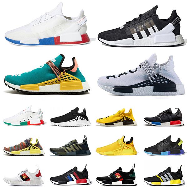 

nmd human race men women running shoes pharrell williams infinite species r1 v2 triple white black designers sneakers trainers size 13