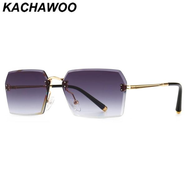 

sunglasses kachawoo square rimless male brown blue retro sun glasses rectangular female spring accessories uv400 drop, White;black