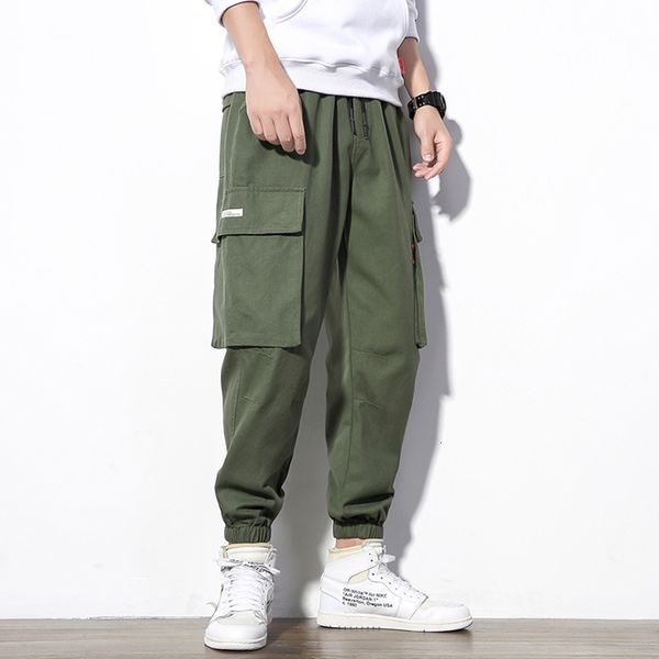 

2021 new plus size multi pocket casual men big trousers overall cotton pants male long baggy large trouser 1ic2, Black