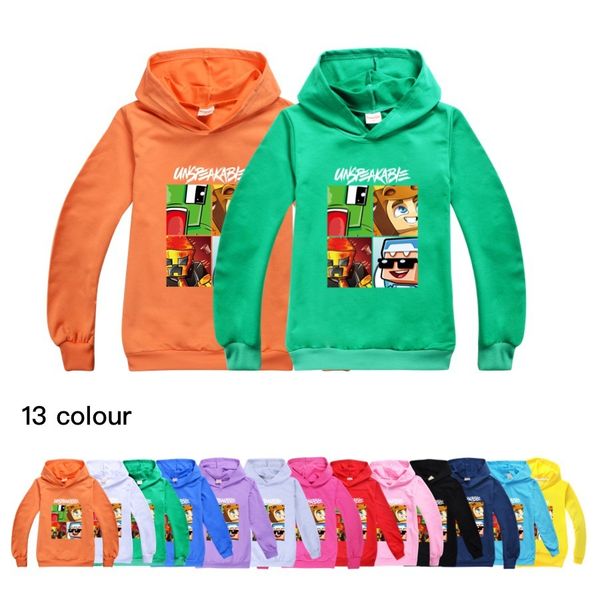 

new little girls hooded animal print unspeakable big boys balck t shirt teenage clothes 8 to 12 baby kids sweatshirt school q0112, Blue