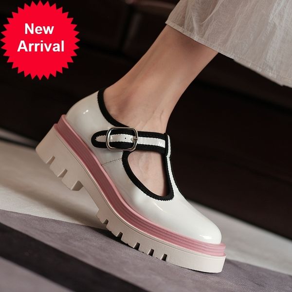 

2021 new -spring spring female leather genuine heels toe shoes woman 39 51ux, Black