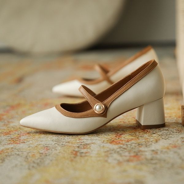 

2021 new spring genuine leather sandals finger thin foot high heels mary janes woman shoes 34-39 ya76, Black