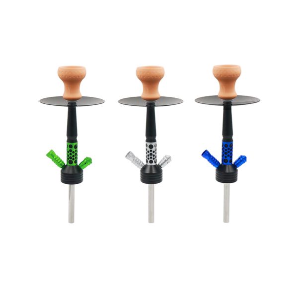 

1pc fashion glass hookah set pipe with ceramic bowl silicone hose metal charcoal tongs nargile chicha accessories