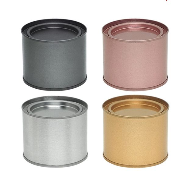 

250ml tea can tins pot jar comestic containers portable seal metal tea can tinplate round candle home kitchen storage can ffa4498