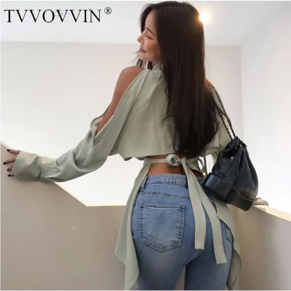 

tvvovvin2021 new fahsion summer off shoulder open back chiffon bow womens shirt blouse vintage korean kimono as773, White