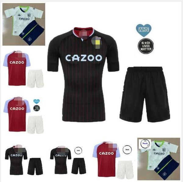 

2021 aston футбольные трикотажные изделия дома # 10 grealish # 11 уоткинс 20 21 вилла футбольные рубашки прочь третья # 7 mc ginn индивидуал, Black;yellow