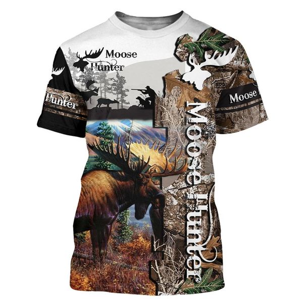 

men 3d moose hunting printed cool 3d print shirts hentai humor hentai men clothing