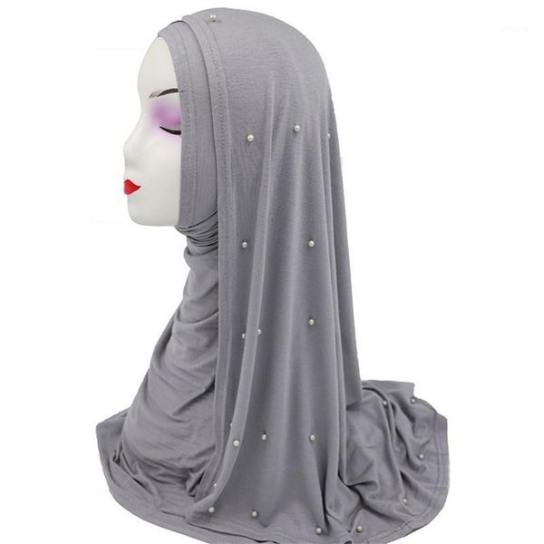 

muslim women jersey hijab scarf femme soft headscarf foulard femme musulman pearl hijab soild cotton head scarves beading scarfs1, Red